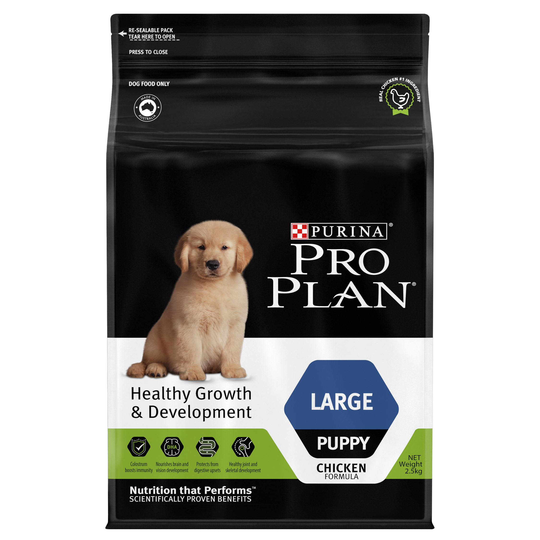 PRO PLAN® LARGE PUPPY อาหารลูกสุนัขพันธุ์ใหญ่ สำหรับลูกสุนัขหลังหย่านม–2 ปี